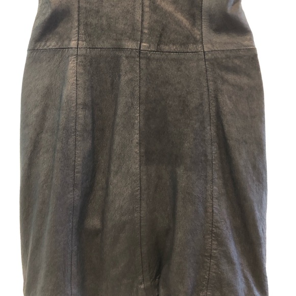 MASNADA Black Long Nubuck Leather & Linen Knit Waterfall Vest 6 $900 - Picture 5 of 7